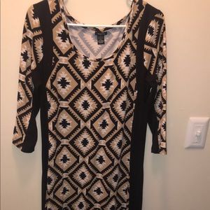 Rue 21 3/4 sleeve maxi dress with slit